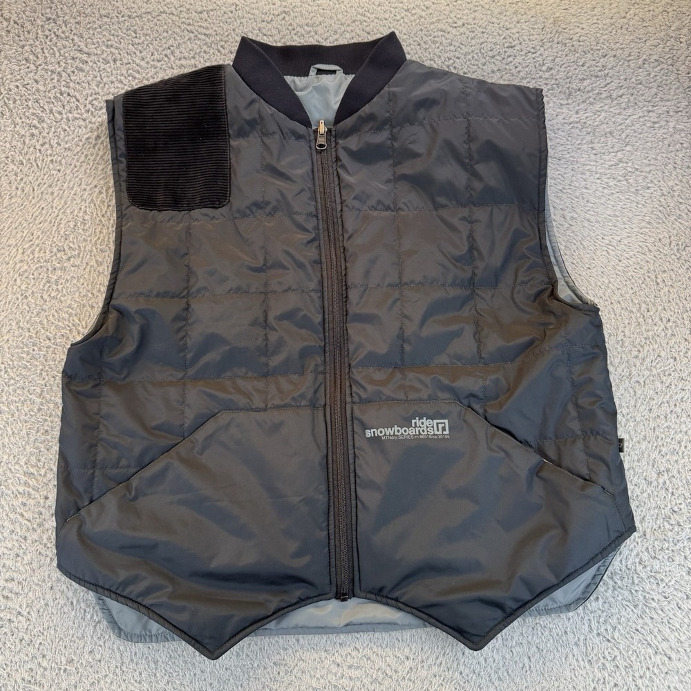 Ride Snowboards Reversible Shooting Hunting Vest Black Gray Men's Medium‎